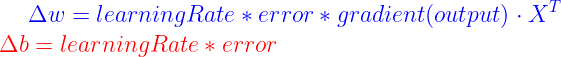 Backpropagation update equation